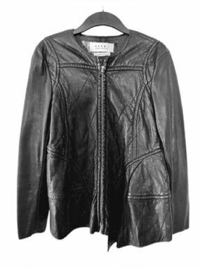 Marni Asymmetrical Black Leather Jacket size 6 / IT 42